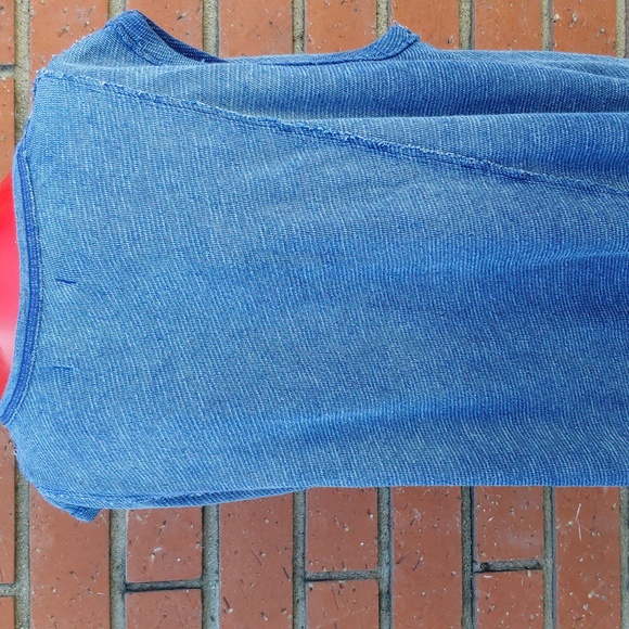 Free People Oversize Sleeveless Denim Color Knit Top by We The Free line XS - Picture 5 of 13